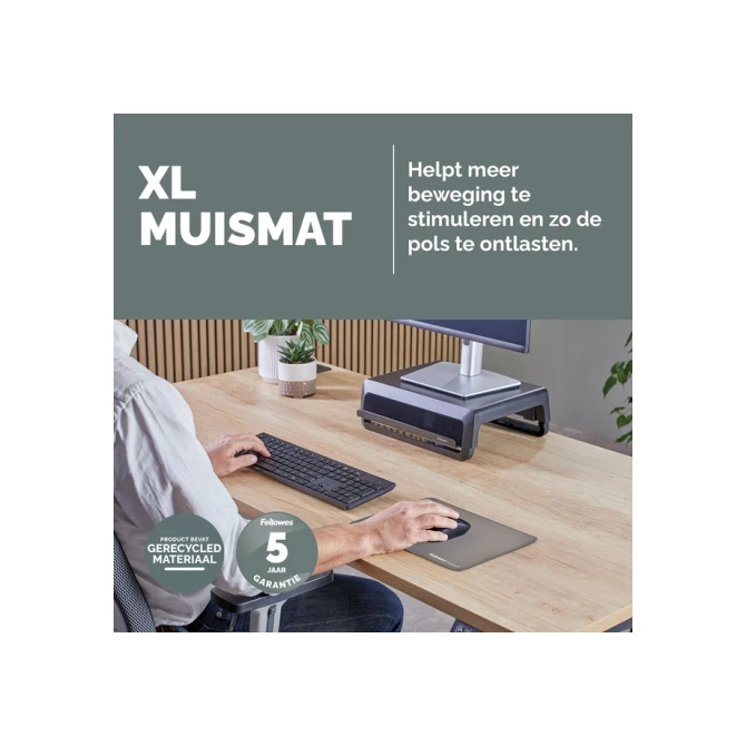 Muismat Fellowes Breyta XL grijs