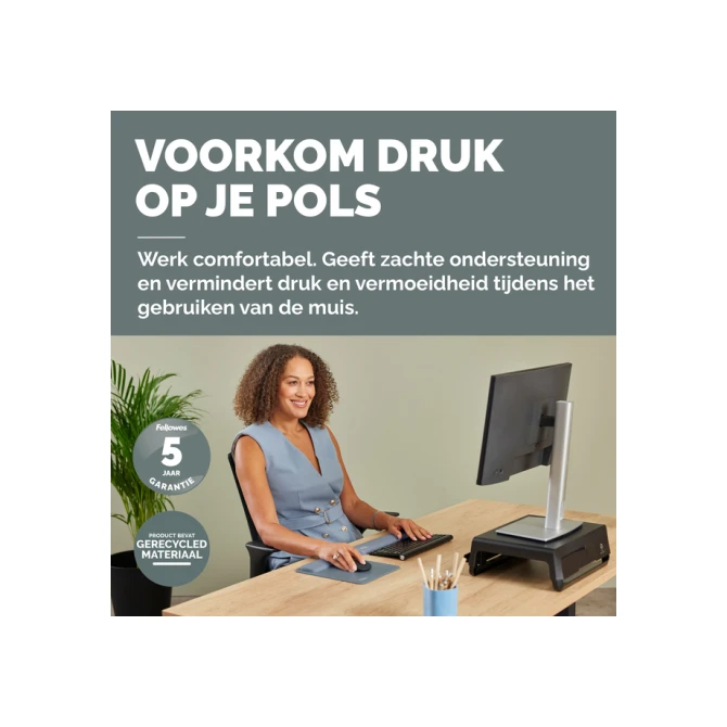 Muismat met polssteun Fellowes Breyta blauw