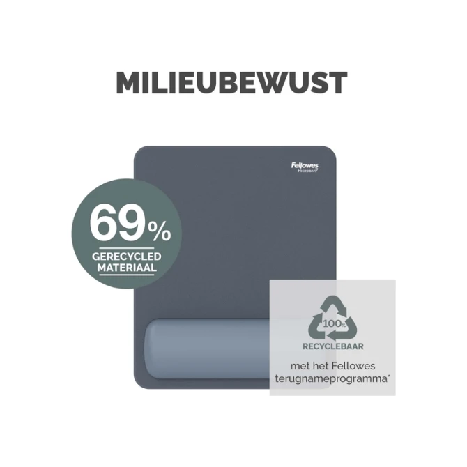 Muismat met polssteun Fellowes Breyta blauw