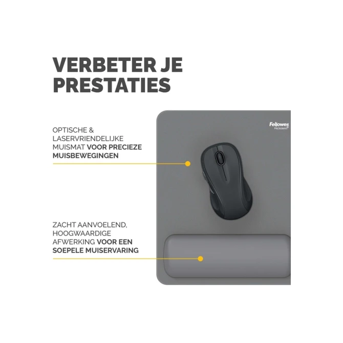 Muismat met polssteun Fellowes Breyta grijs