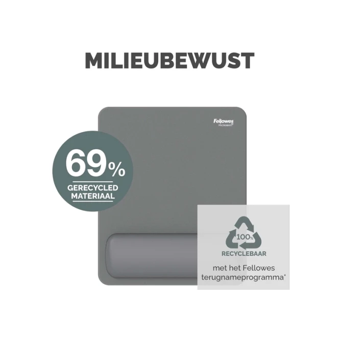 Muismat met polssteun Fellowes Breyta grijs
