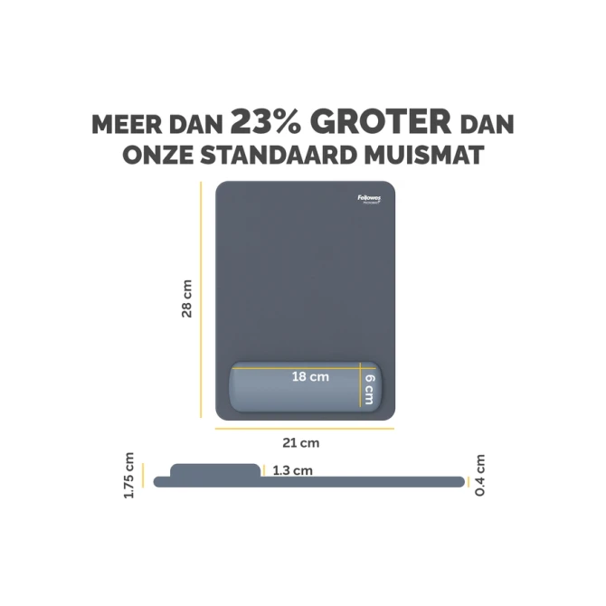 Muismat met polssteun Fellowes Breyta XL blauw