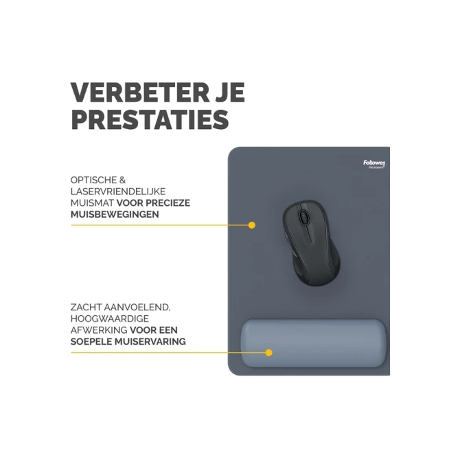 Muismat met polssteun Fellowes Breyta XL blauw