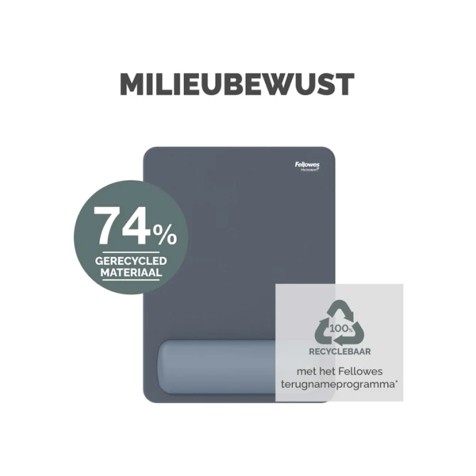 Muismat met polssteun Fellowes Breyta XL blauw