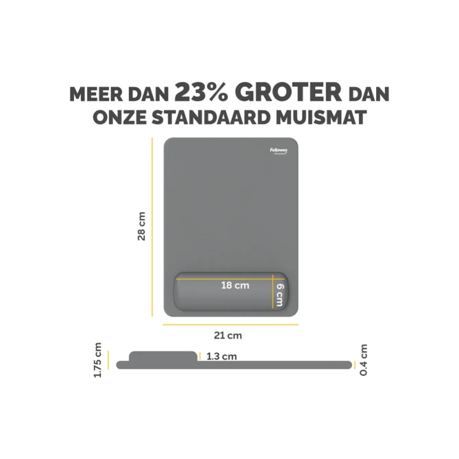 Muismat met polssteun Fellowes Breyta XL grijs