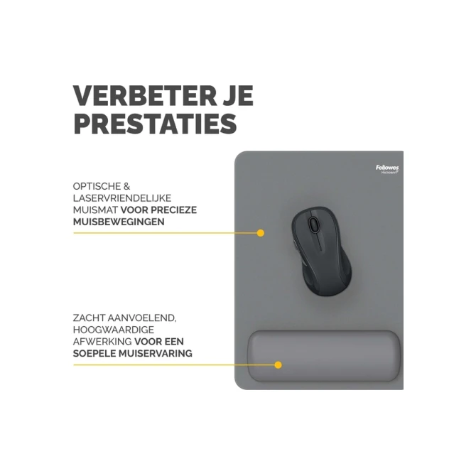 Muismat met polssteun Fellowes Breyta XL grijs