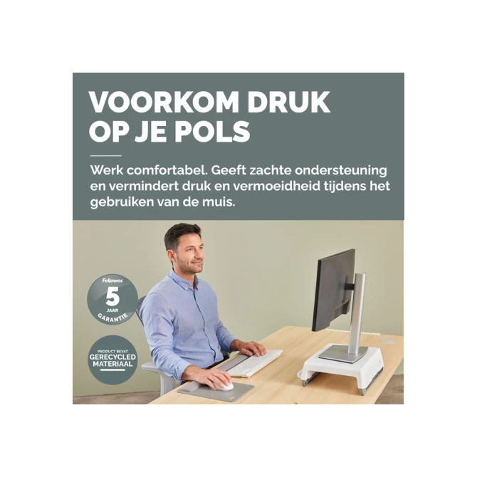 Muismat met polssteun Fellowes Breyta XL grijs