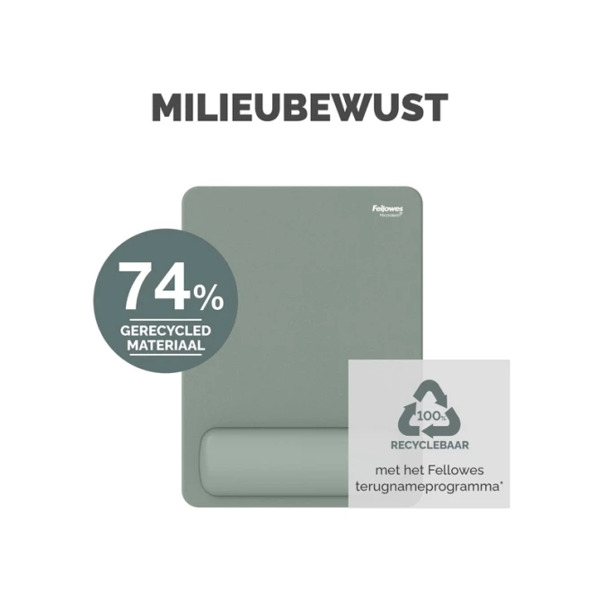 Muismat met polssteun Fellowes Breyta XL saliegroen