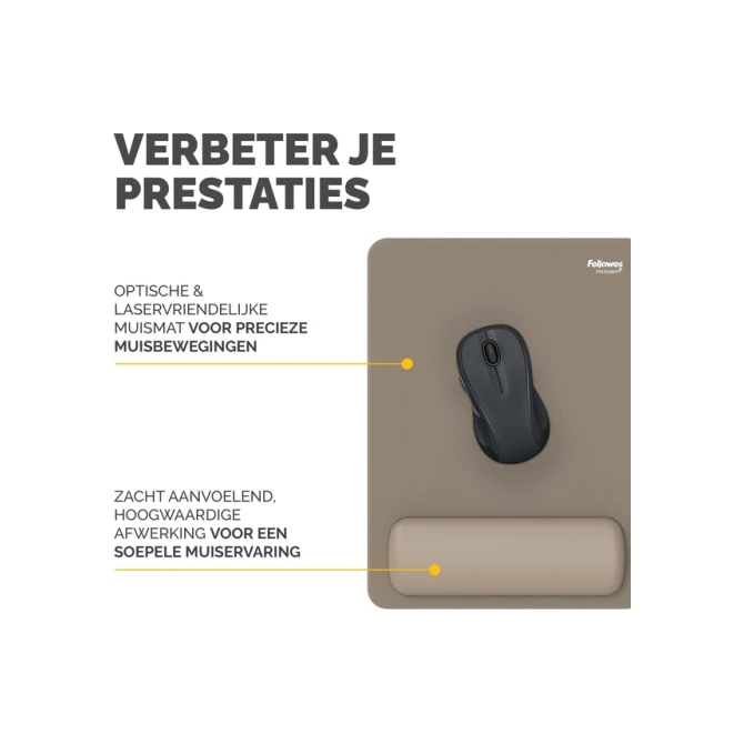 Muismat met polssteun Fellowes Breyta XL zand
