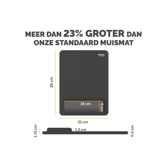 Muismat met polssteun Fellowes Breyta XL zwart