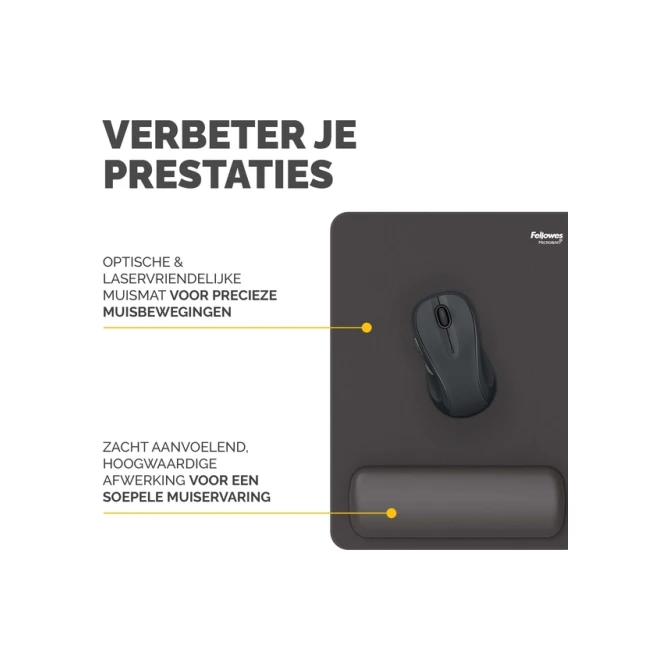 Muismat met polssteun Fellowes Breyta XL zwart