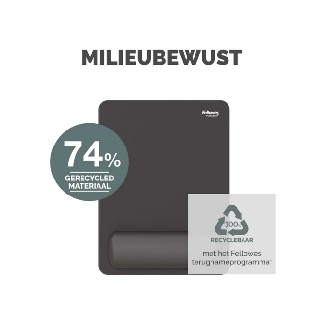 Muismat met polssteun Fellowes Breyta XL zwart