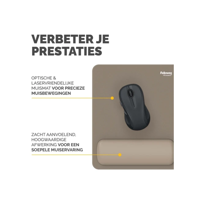 Muismat met polssteun Fellowes Breyta zand