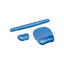 Muismat met polssteun Fellowes Crystals gel transparant blauw Muismat met polssteun Fellowes Crystals gel transparant blauw