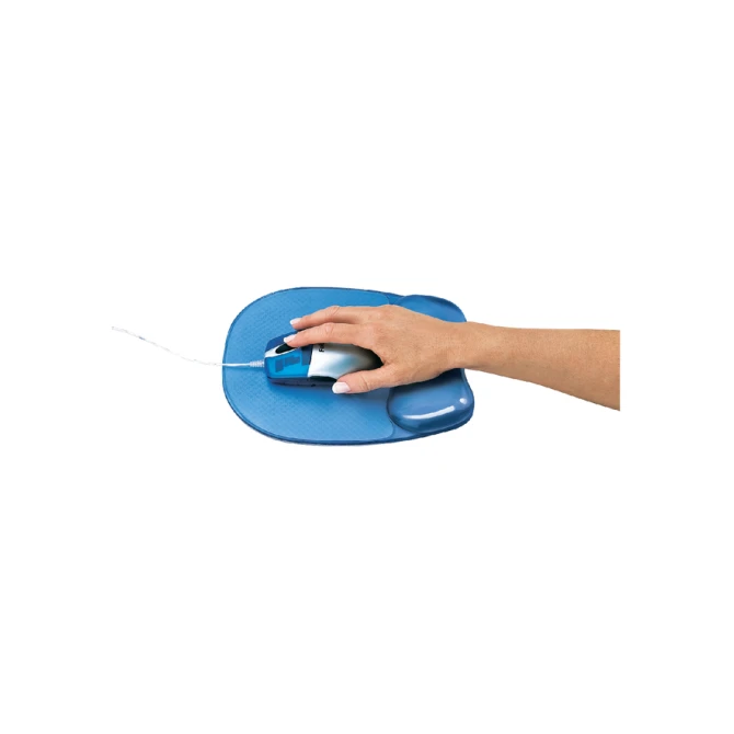 Muismat met polssteun Fellowes Crystals gel transparant blauw