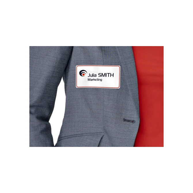 Naambadge etiket Avery L4786-20 80x50mm rood kader 200 etiketten