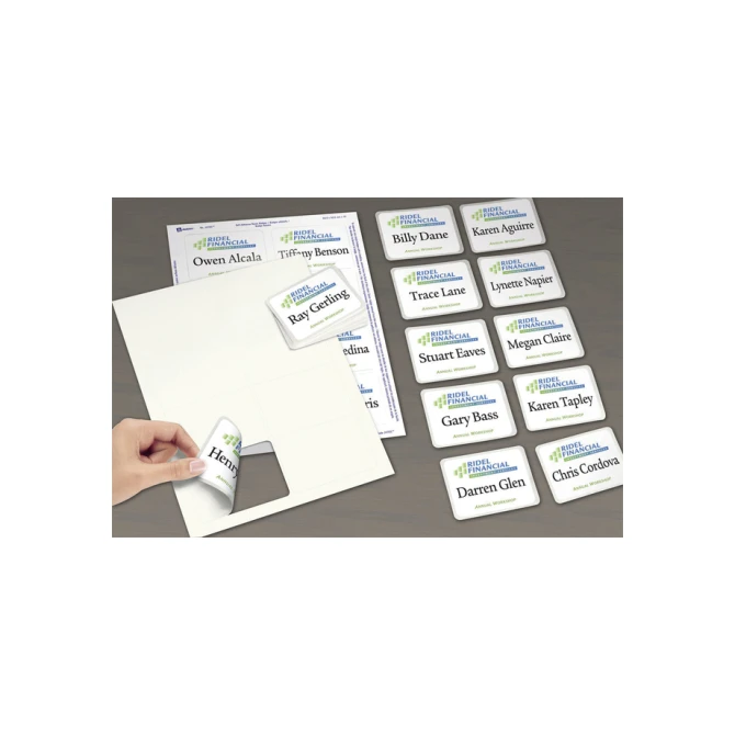 Naambadge etiket Avery Zweckform J4785-20 80x50mm wit 200 etiketten