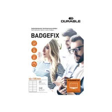 Naambadge etiket Durable 8363 46x105mm zelfklevend wit 240 stuks
