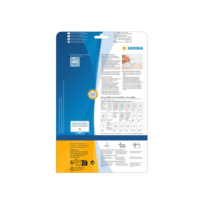 Naambadge etiket HERMA 4514 80x50mm wit