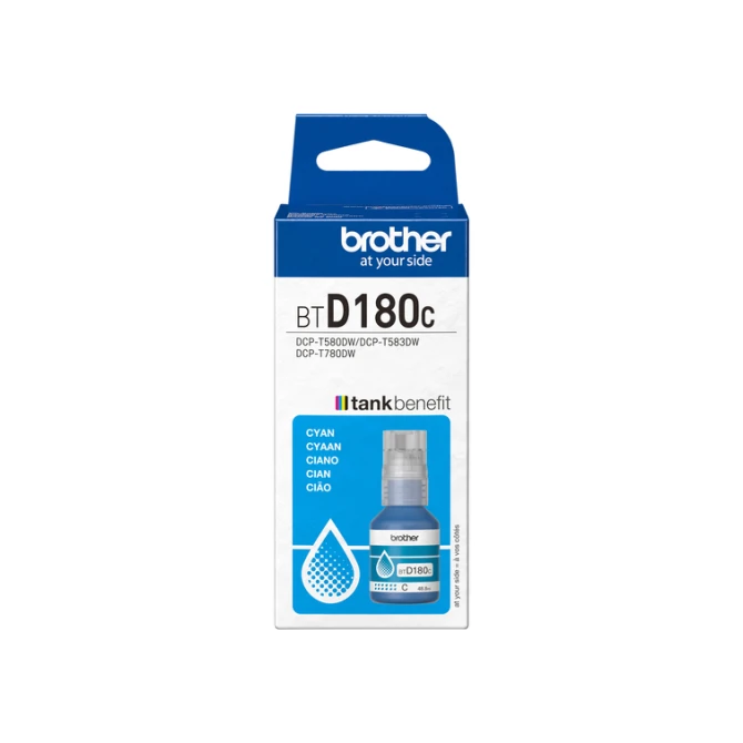 Navulinkt Brother BT-D180C blauw Navulinkt Brother BT-D180C blauw