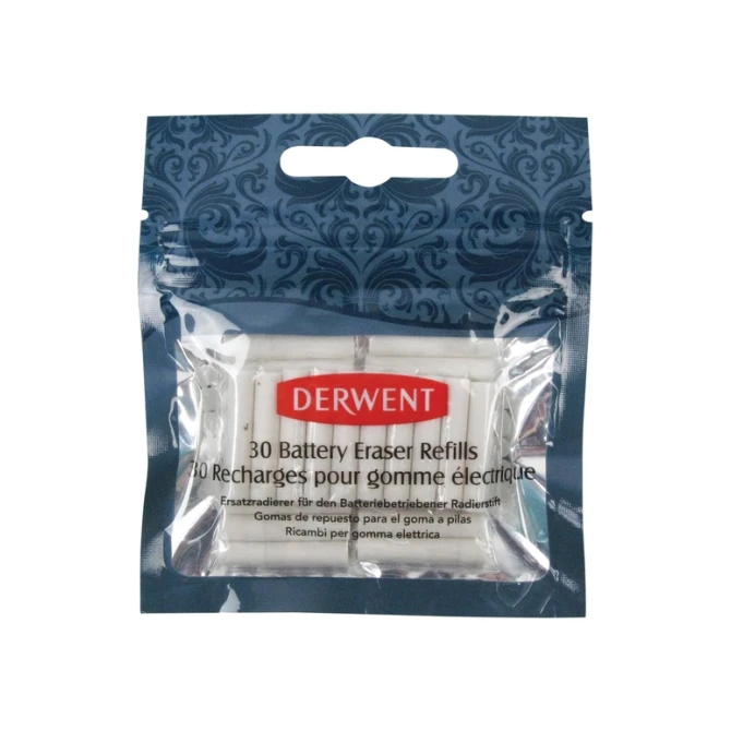 Navulling Derwent gum op batterijen 30 stuks wit