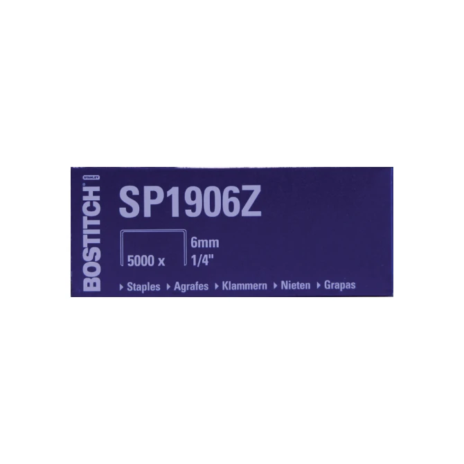 Nieten Bostitch SP1906Z staal 6mm rechte rug 5000 stuks