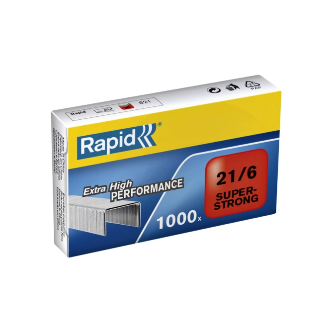 Nieten Rapid 21/6 gegalvaniseerd super strong 1000 stuks