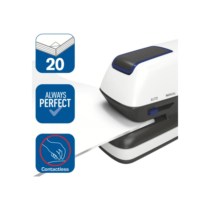 Nietmachine elektrisch Rapid Optima Grip 20vel zilver/zwart