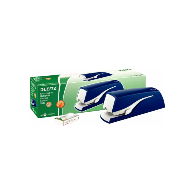 Nietmachine Leitz NeXXt elektrisch flatclinch 20 vel blauw Nietmachine Leitz NeXXt elektrisch flatclinch 20 vel blauw