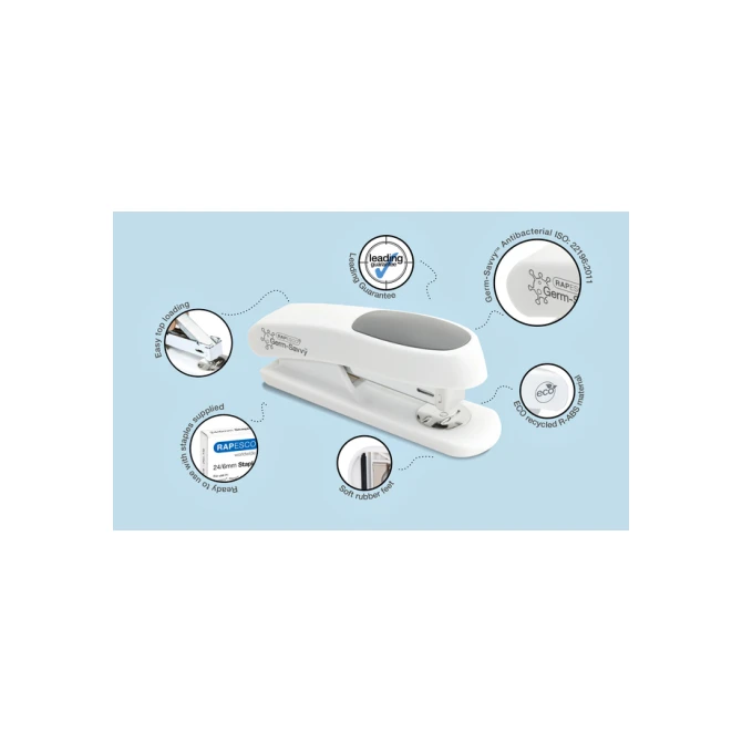 Nietmachine Rapesco Germ-Savvy Less Effort Eco Sting Ray antibacterieel wit