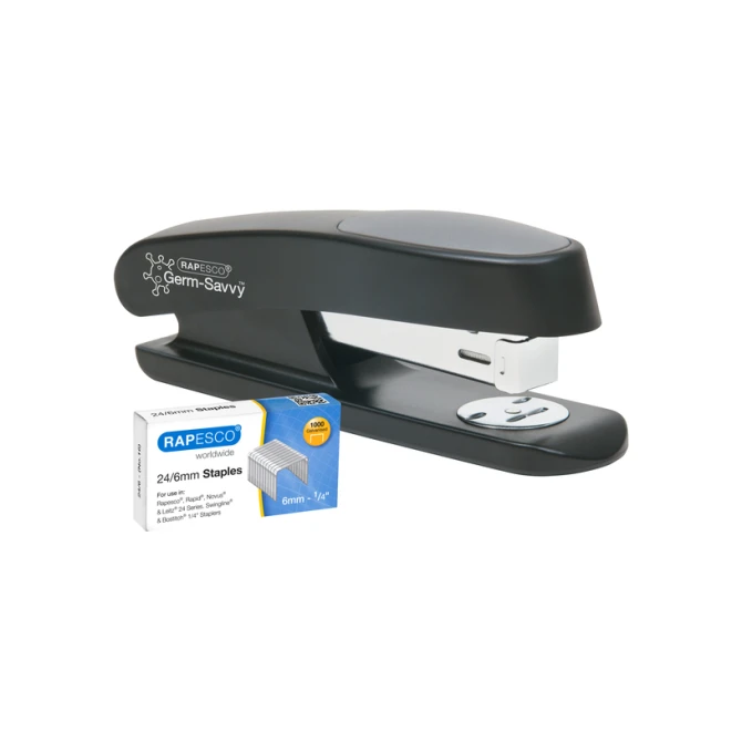 Nietmachine Rapesco Germ-Savvy Less Effort Eco Sting Ray antibacterieel zwart