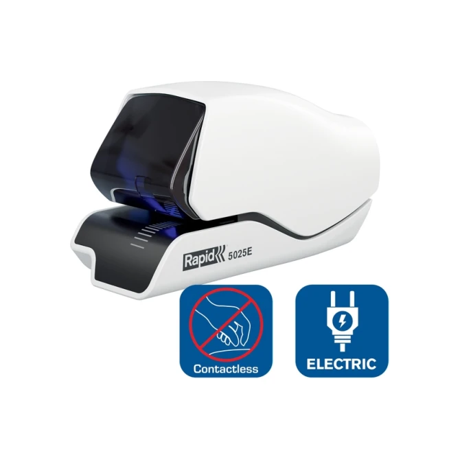 Nietmachine Rapid Supreme contactloos elektrisch 5025e 25 vel wit Nietmachine Rapid Supreme contactloos elektrisch 5025e 25 vel wit