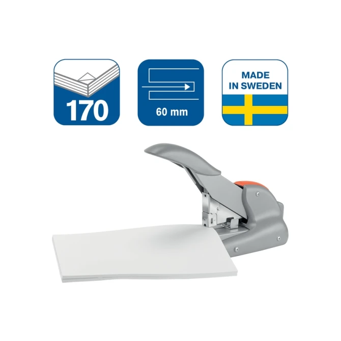 Nietmachine Rapid Supreme duax heavy duty 170 vel zilver/oranje