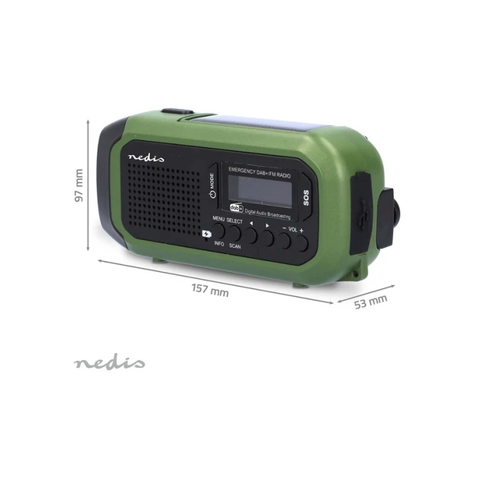 Noodradio Nedis DAB+ FM zonnepaneel