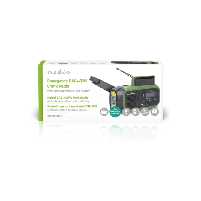 Noodradio Nedis DAB+ FM zonnepaneel