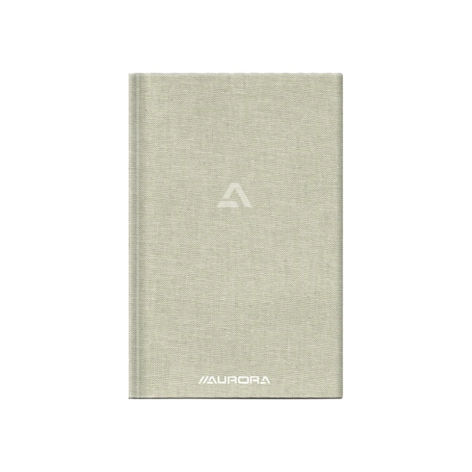 Notitieboek Aurora A5 lijn 192 pagina's 80g linnen grijs