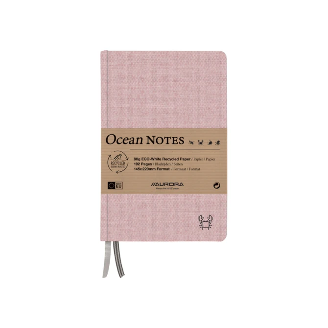 Notitieboek Aurora Ocean A5 192blz lijn 80gr linnenstructuur kaft rood