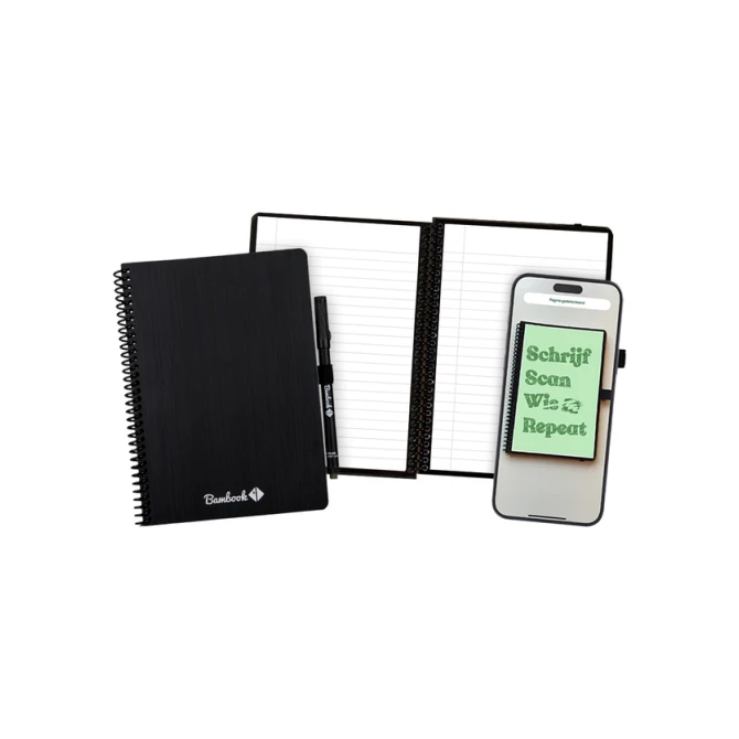 Notitieboek Bambook Original zwart A5 lijn 40 pagina's uitwisbaar
