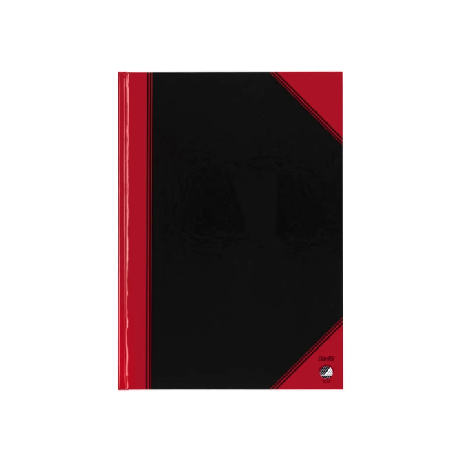 Notitieboek Bantex zwart/rood A4 lijn 70gr 96vel