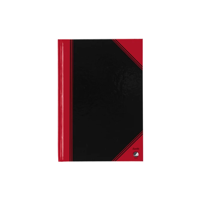 Notitieboek Bantex zwart/rood A5 lijn 70gr 96vel