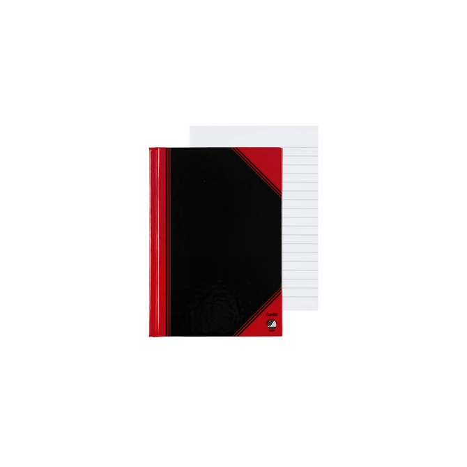 Notitieboek Bantex zwart/rood A6 lijn 70gr 96vel