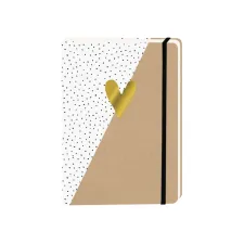 Notitieboek kraft gouden hart A5 lijn 92 pagina's softcover