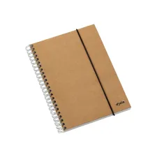 Notitieboek Kraft Line A5 140blz spiraal lijn
