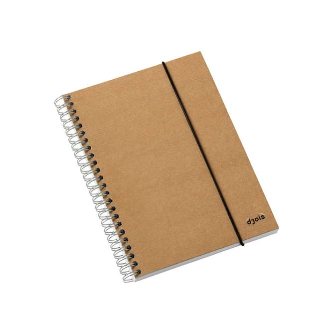 Notitieboek Kraft Line A5 140blz spiraal lijn