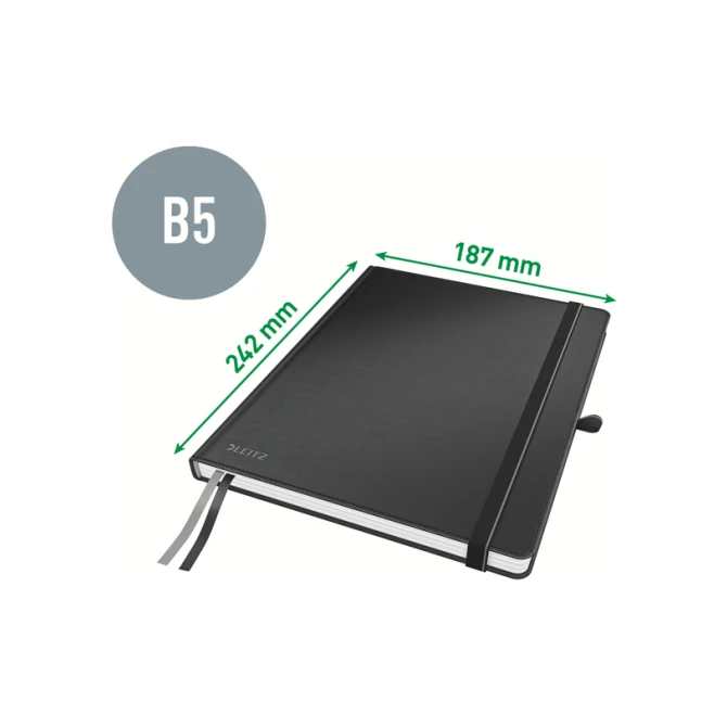 Notitieboek Leitz Complete 187x242mm lijn 160 pagina's 100gr zwart