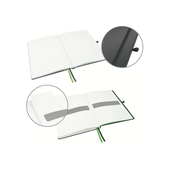 Notitieboek Leitz Complete 187x242mm lijn 160 pagina's 100gr zwart