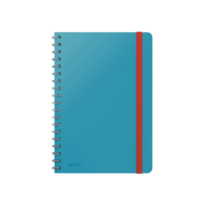 Notitieboek Leitz Cosy B5 160blz 100gr spiraal lijn blauw