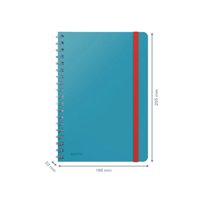 Notitieboek Leitz Cosy B5 160blz 100gr spiraal lijn blauw