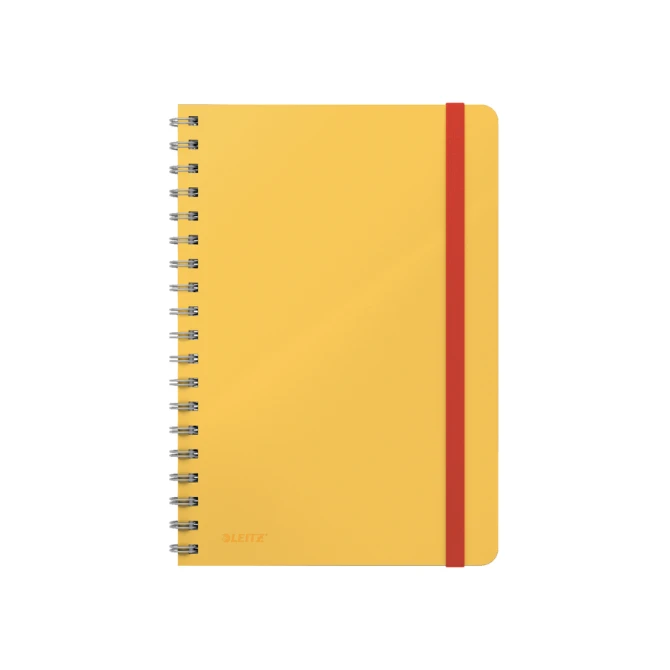 Notitieboek Leitz Cosy B5 160blz 100gr spiraal lijn geel