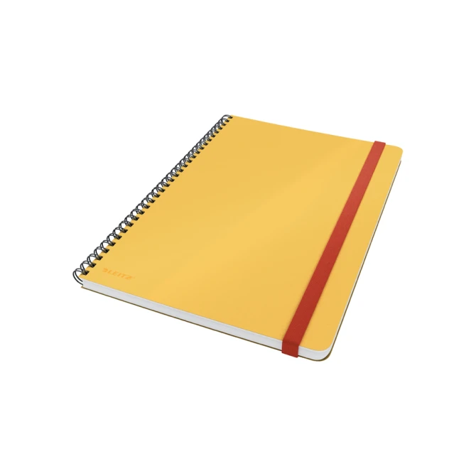 Notitieboek Leitz Cosy B5 160blz 100gr spiraal lijn geel
